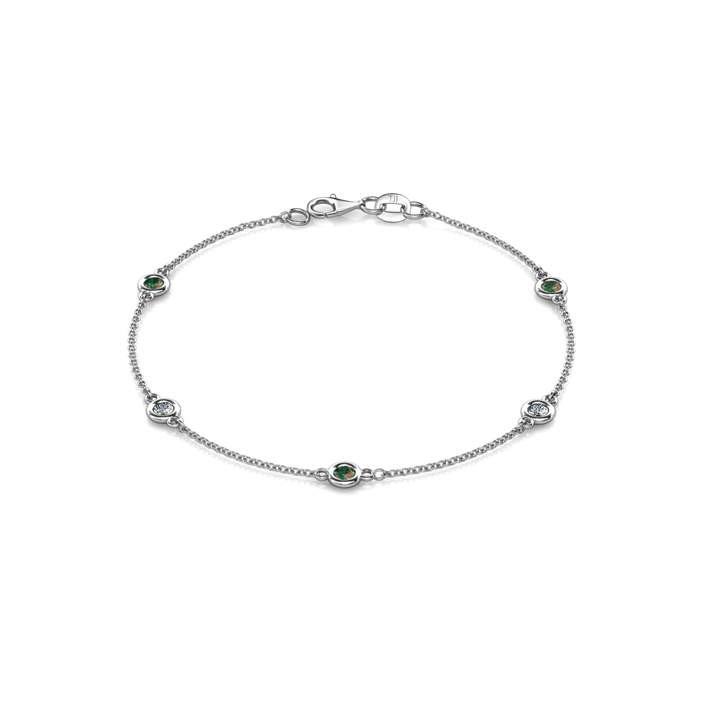 Aizza 0.96 ctw Created Alexandrite and Lab Grown Diamond (3.50 mm) Station Bracelet 